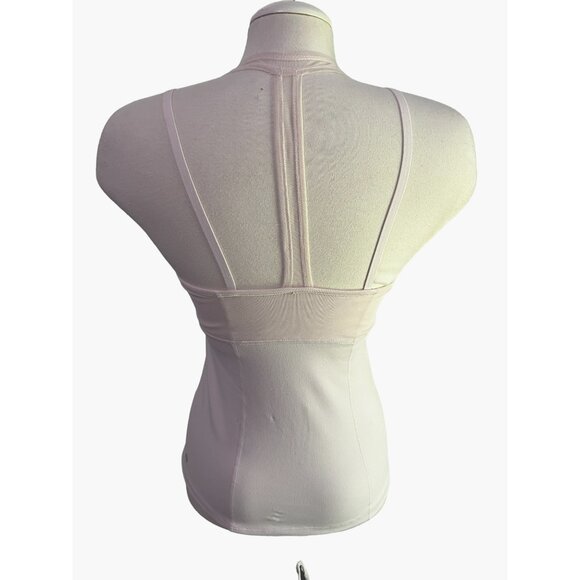 Zella Pink Sheer Bust Active Top Sz Small Womens Strappy Tank w/ Built in Bra - Picture 9 of 10